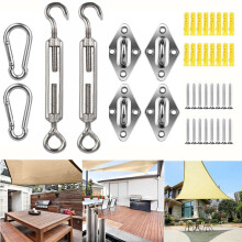 Sun Shade Sail Fixing Kit Stainless Steel Hardware Accessory Set