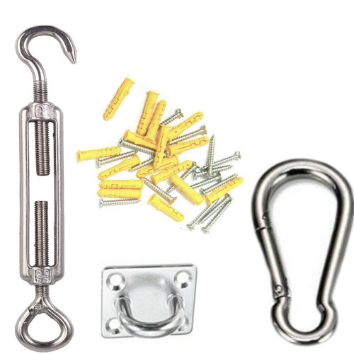 Sun Shade Sail Fixing Kit Stainless Steel Hardware Accessory Set 2