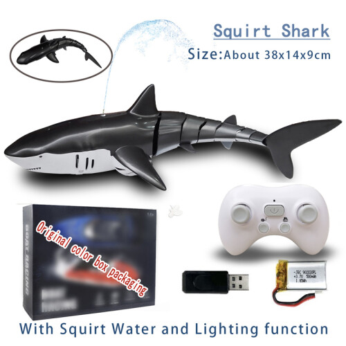Afenau Tiburón Teledirigido Para Piscina – 2.4GHz Eléctrico Recargable Con Luces LED, Nadador Simulado Para Niños De 4+ Años