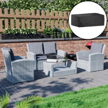 (Grey) Mylor 4 Seat Rattan Garden Furniture Set + Cover