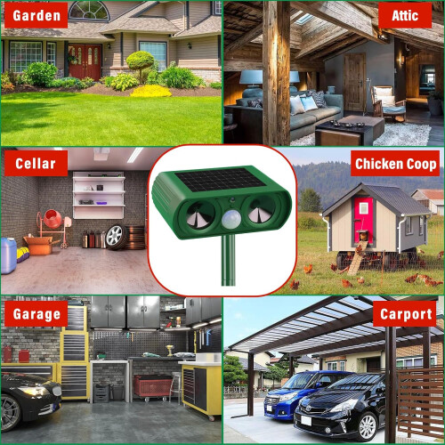3PCS Solar Power Ultrasonic Cat Fox Repellent for Gardens 1