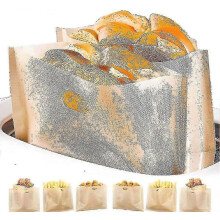 (As show, One size) High-quality Non-stick Reusable Toaster Bag, 6 Washable Teflon Toast Bags,16*16.5cm
