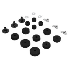 (As show, One size) 21PCS Cymbal Replacement Accessories HiHat Clutch Felt Cymbal Sleeves with Base Wing Nuts Washer Bla