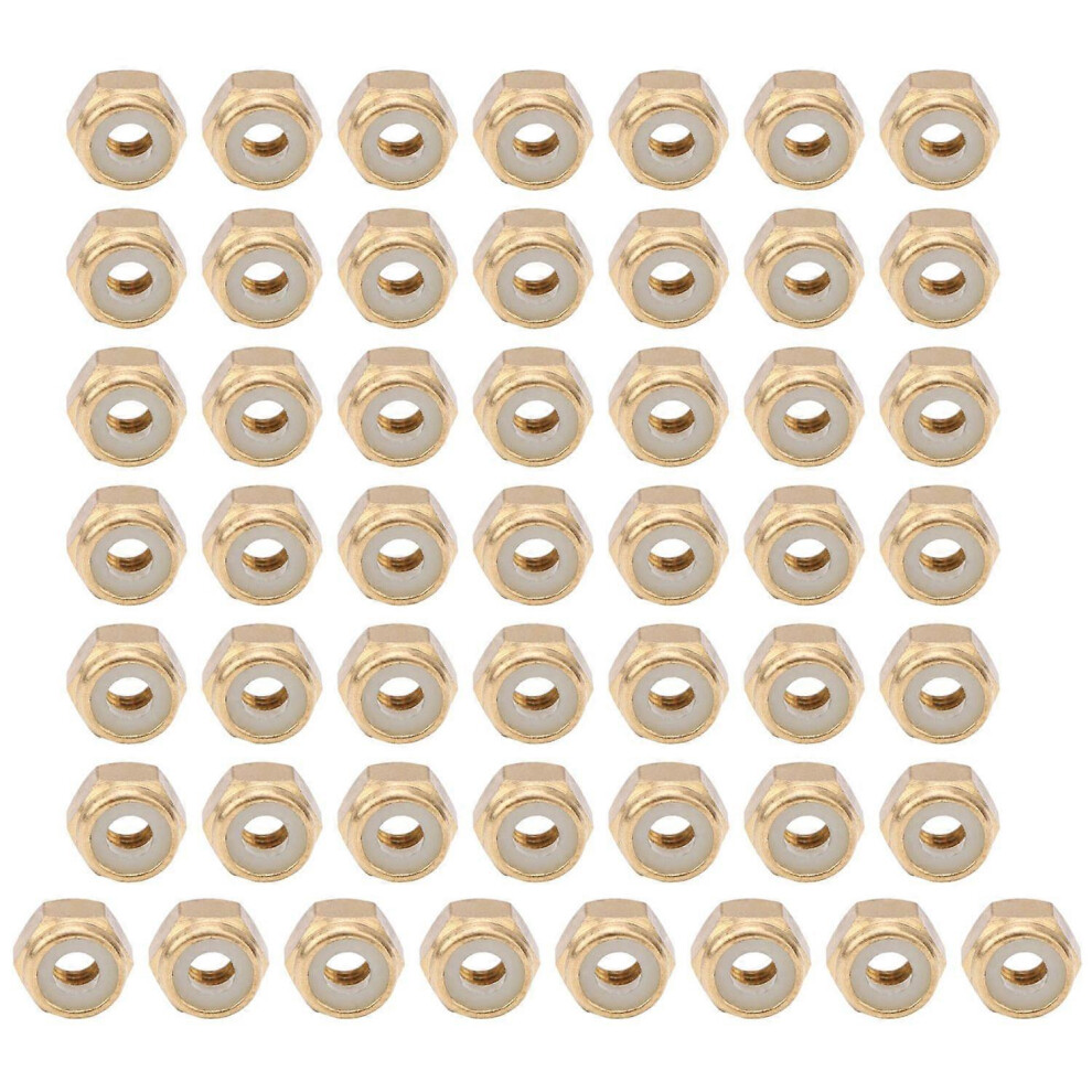 (As Show, One Size) 50Pcs Selflocking Nut Pure Copper Durable Antiloose Fastener Hardware Accessories(M3 ) 6909775638873