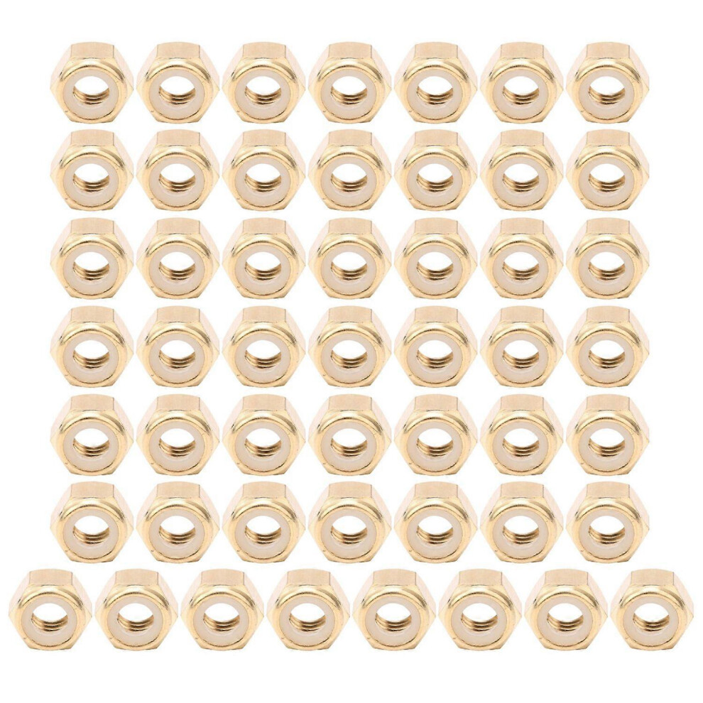(As Show, One Size) 50Pcs Selflocking Nut Pure Copper Durable Antiloose Fastener Hardware Accessories(M5 ) 6909775640531