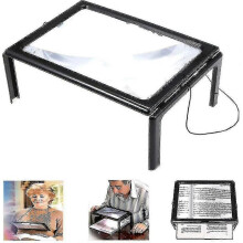 (As show, One size) Rectangular Magnifier compatible Visually Impaired 3x Full Page Magnifier Magnifier With Hands-free Light