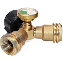 (As show, One size) Barsinfi Splitter, Propane Tank Y Splitter Adapter, With Instrument, 2-way Lpg Adapter Tee Joint