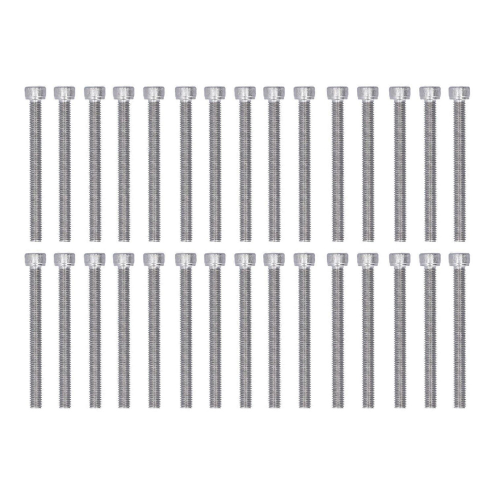 (As Show, One Size) 30Pcs Hex Bolt Socket Cap Head Screw A2â70 304 Stainless Steel Marine Grade Fastener Hardwarem6x55 6909775555613