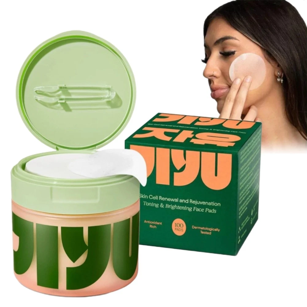 (1Box(100Pcs)) Jiyu Korean Skincare Anti-Aging, Dark Spot & Wrinkle Minimizing Toner Pads
