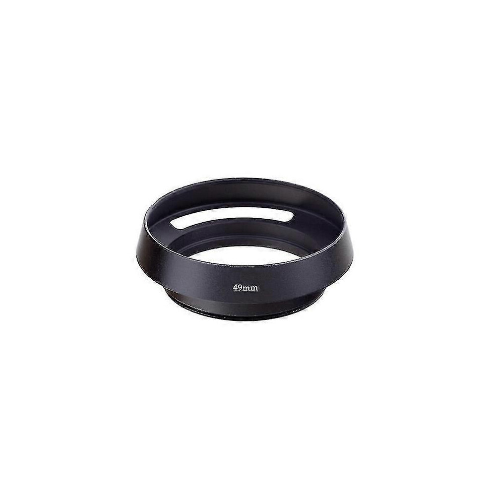 (As Show, One Size) High-Quality 49Mm Metal Vented Lens Hood For Leica(Black) Black 6909775887462