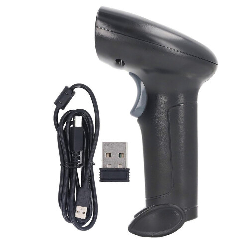 (As show, One size) Barcode Reader 2.4G Wireless Wired Connection Quick Response Handheld Barcode Reader for Supermarket