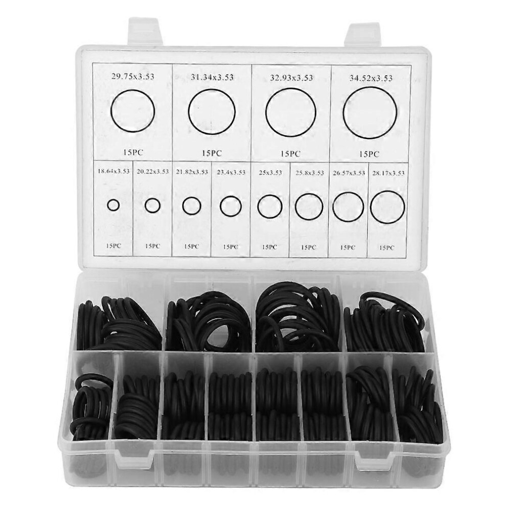 (As show, One size) 180Pcs O Ring Assortment Kit Nitrile Rubber Sealing Repairing Set with Storage Box-image-OPC-PH7QXVH-NEW