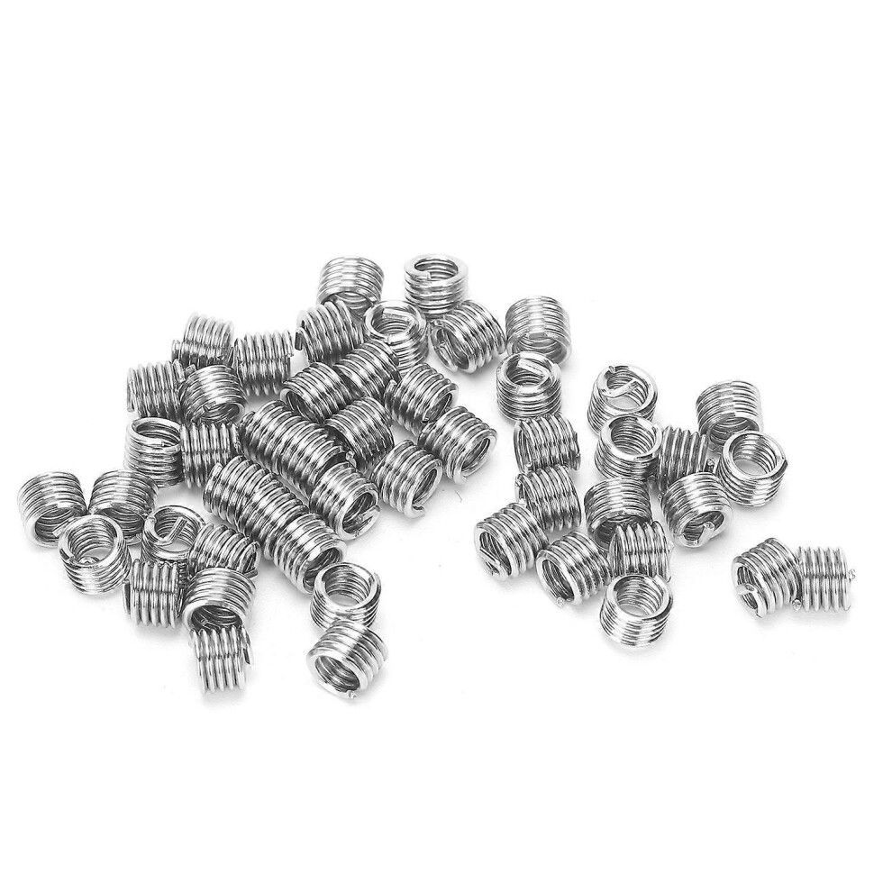 (As Show, One Size) 50Pcs Wire Thread Insert Screw Bushing Threaded Repair Protection Tool Us Units 10Â24X1.5d 6909775652985