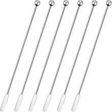 (As show, One size) High-quality 6 Pcs Cocktail Paddle Drink Stirrers, Stainless Steel Coffee Stirrers Reusable Beverage Swizzle Stick For Bar Party Home Office