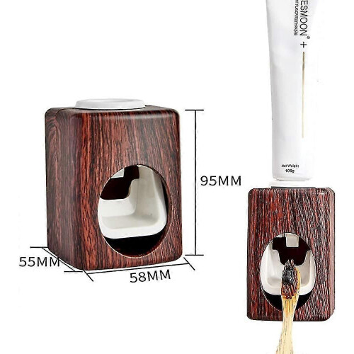 (As show, One size) 2 Pieces Wall Mounted Toothpaste Squeezer, Automatic Toothbrush Holder, Toothpaste Dispenser 1