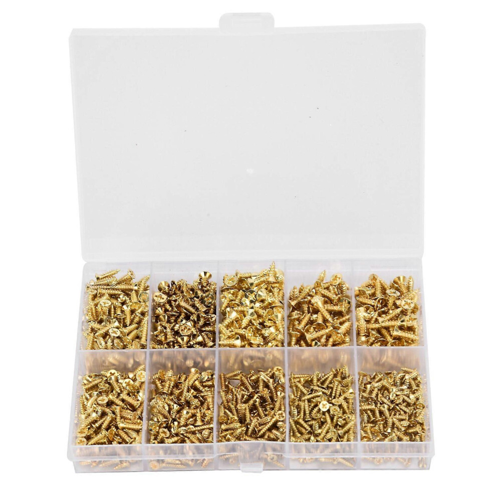 (As Show, One Size) 1080Pcs Self Tapping Screws Cross Iron Countersunk Head Screws Assortment Kit M2 M2.5 M3 6909775567548