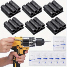 (As Pic) 6 Pack Drill Bit Holder Holster Grippers - High-Grip Adhesive Rubber Tool Holsters for Impact Driver & Power Drill, Securely Holds 6 Bits