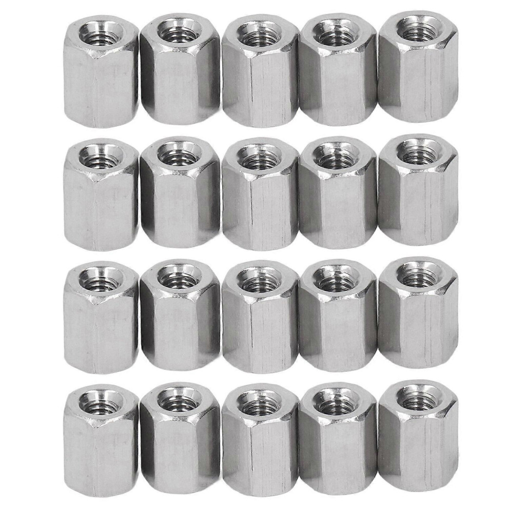 (As Show, One Size) 20Pcs Hex Coupling Nut Stainless Steel Rustproof M4 X 0.7 8 L10mm 6 Sides Connector Nuts For Install 6909775654576