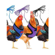 (As show, One size) Adjustable Chicken Harness With Leash, Breathable Harness Vest compatible Duck & Goose, Pet Harness Leash Set Of 3