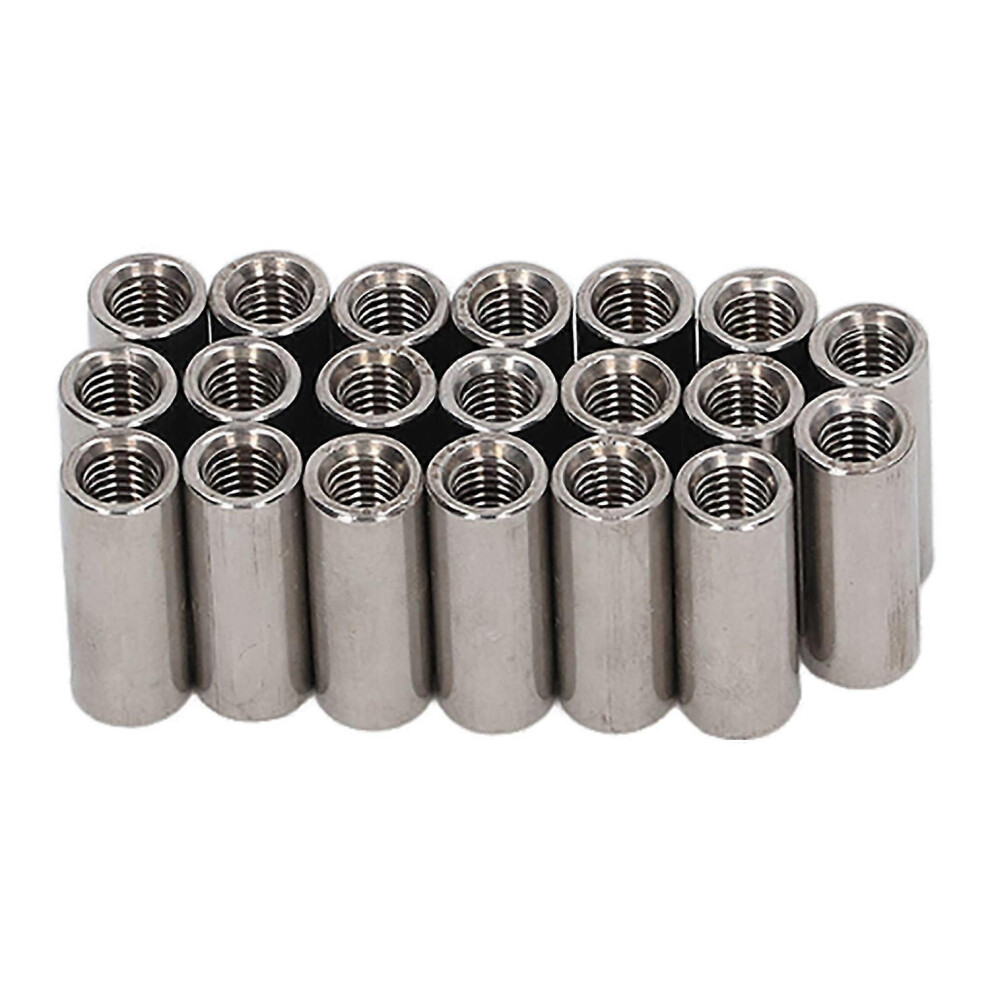(As Show, One Size) 20Pcs Coupling Nut Stainless Steel M5 Round Rod Connector Nut Female Thread For Connection 6909775566992