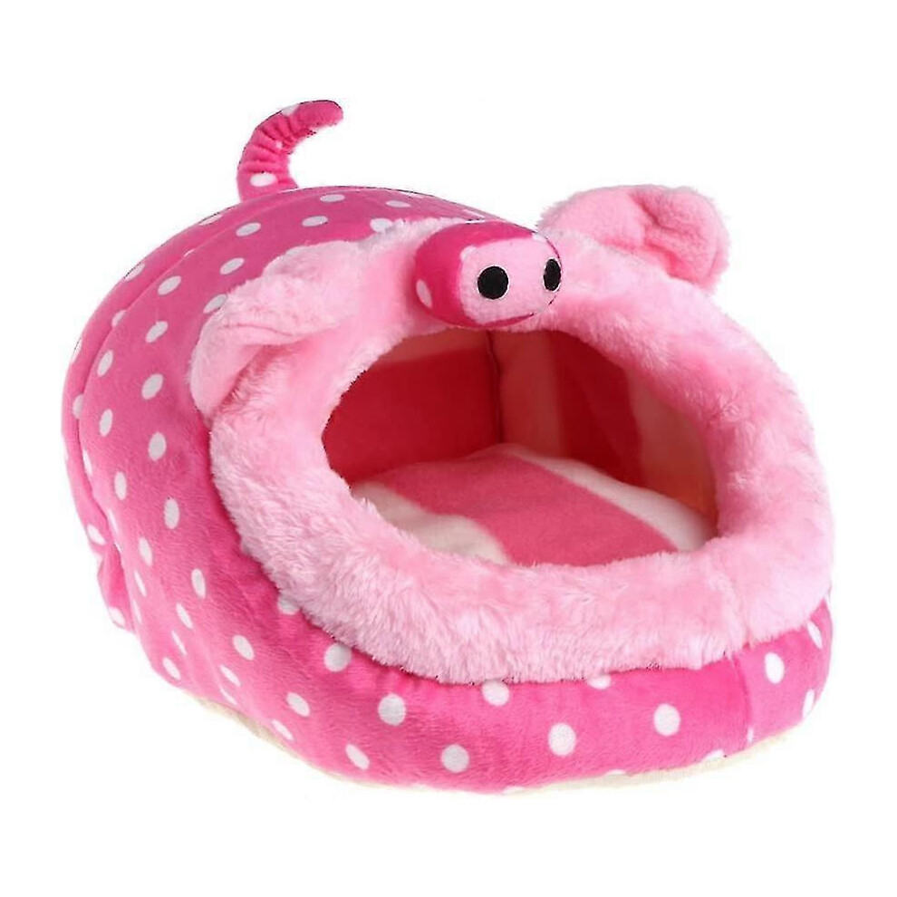 (As Show, One Size) Hamster Bed House Winter Winter Warm Sleep Pad Cage Hammock Compatible Squirrel Hedgehog Little Rat Rat - Pink Pig 6909775918876