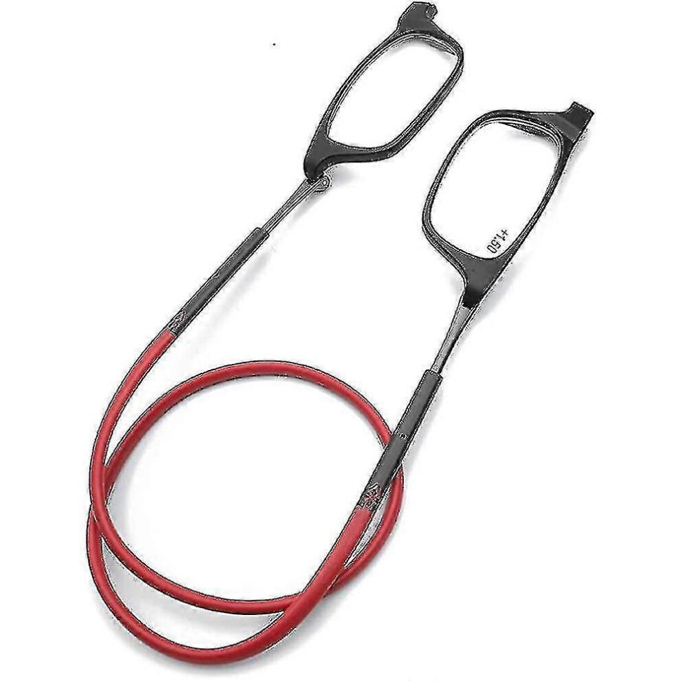 (As show, One size) Reading Glasses Tr Magnetic Absorption Hanging Neck Funky Readers Glasses