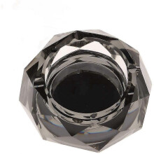 (As show, One size) Creative Personality Ashtray Star Anise Glass Crystal Black Silver Ashtray Living Room