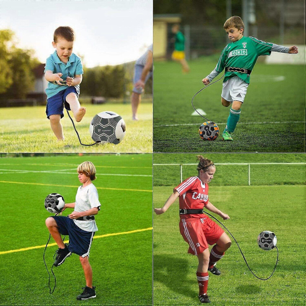 (As Show, One Size) Football Kick / Throw Solo Coach Practice Control Training Aid Adjustable Belt Compatible Children Adults 6909775911518