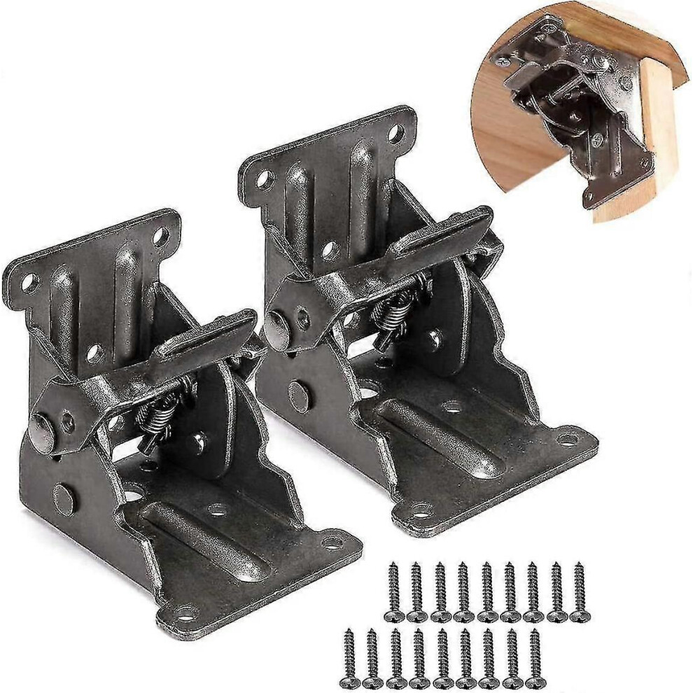(As Show, One Size) Furniture Hinge,Set Of 2 Folding Bracket Self-Locking Hinges Wall Bracket Folding Folding Locking Extension 6909775831298