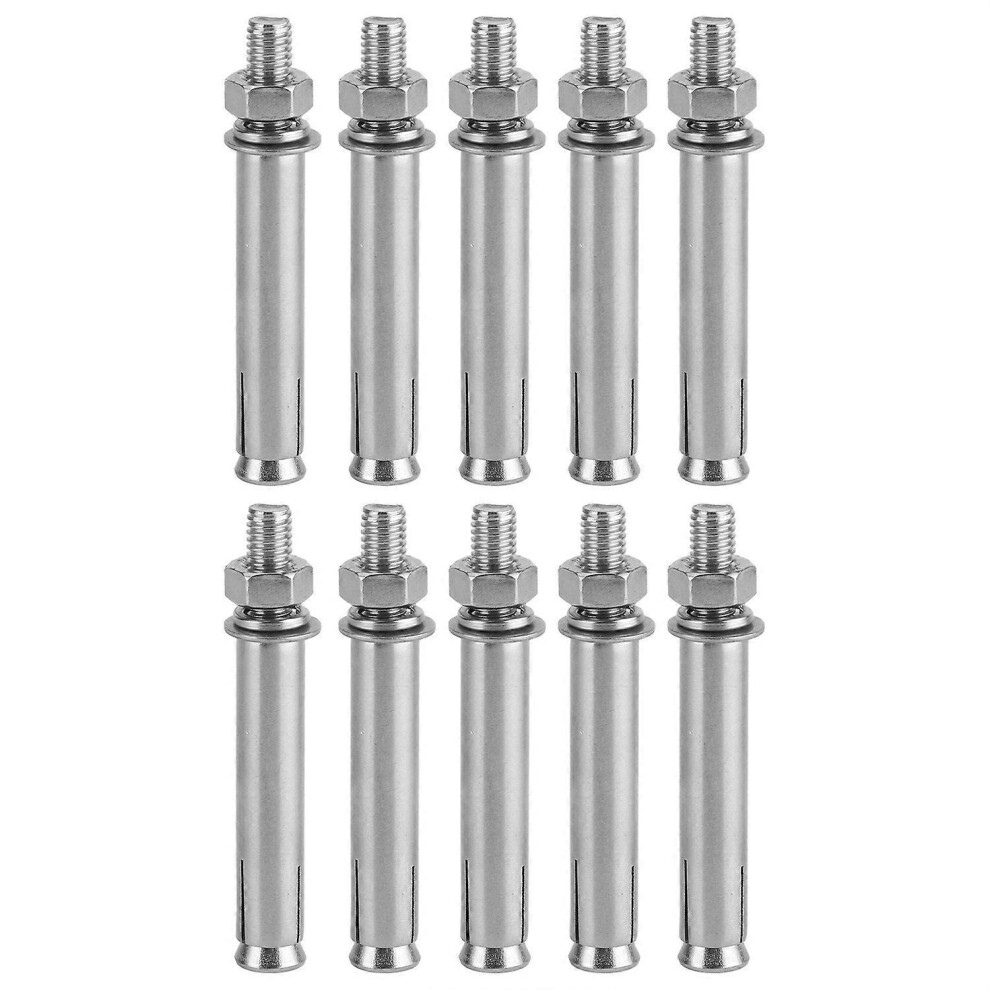 (As show, One size) 10pcs M8x80 Expansion Screws 304 Stainless Steel Expansion Bolts Hand Tool Accessory-image-OPC-PH7RK8M-NEW