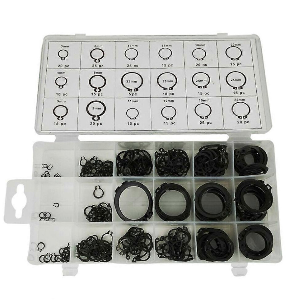 (As Show, One Size) 300Pcs Circlips For Shaft C Type Cir Clip Assorted Kit Shaft Retaining Ring Bearing Retainer Circlip 6909775624388
