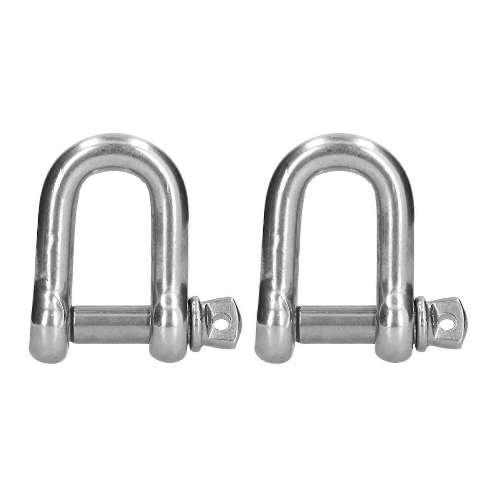 (As Show, One Size) D Ring Anchor Shackle 304 Stainless Steel Screw Pin Chain Connector Marine Land Lifting Tool2pcs M16 6909775591291