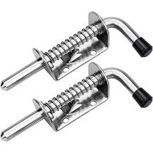 (As show, One size) 2Pcs Garage Door Bolt Latch Spring Latch Steel Spring Bolts Latches and Door Locks 128mm For Garage