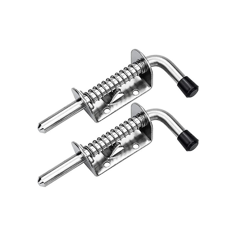 (As Show, One Size) 2Pcs Garage Door Bolt Latch Spring Latch Steel Spring Bolts Latches And Door Locks 128Mm For Garage 6909775805909