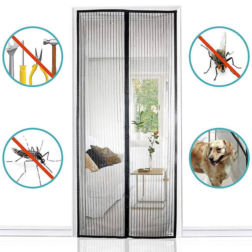 (As Show, One Size) Magnetic Flyproof Screen Door 120 * 210 Cm, The Magnetic Curtain Is Very Suitable For Balcony Doors, 6909775792636