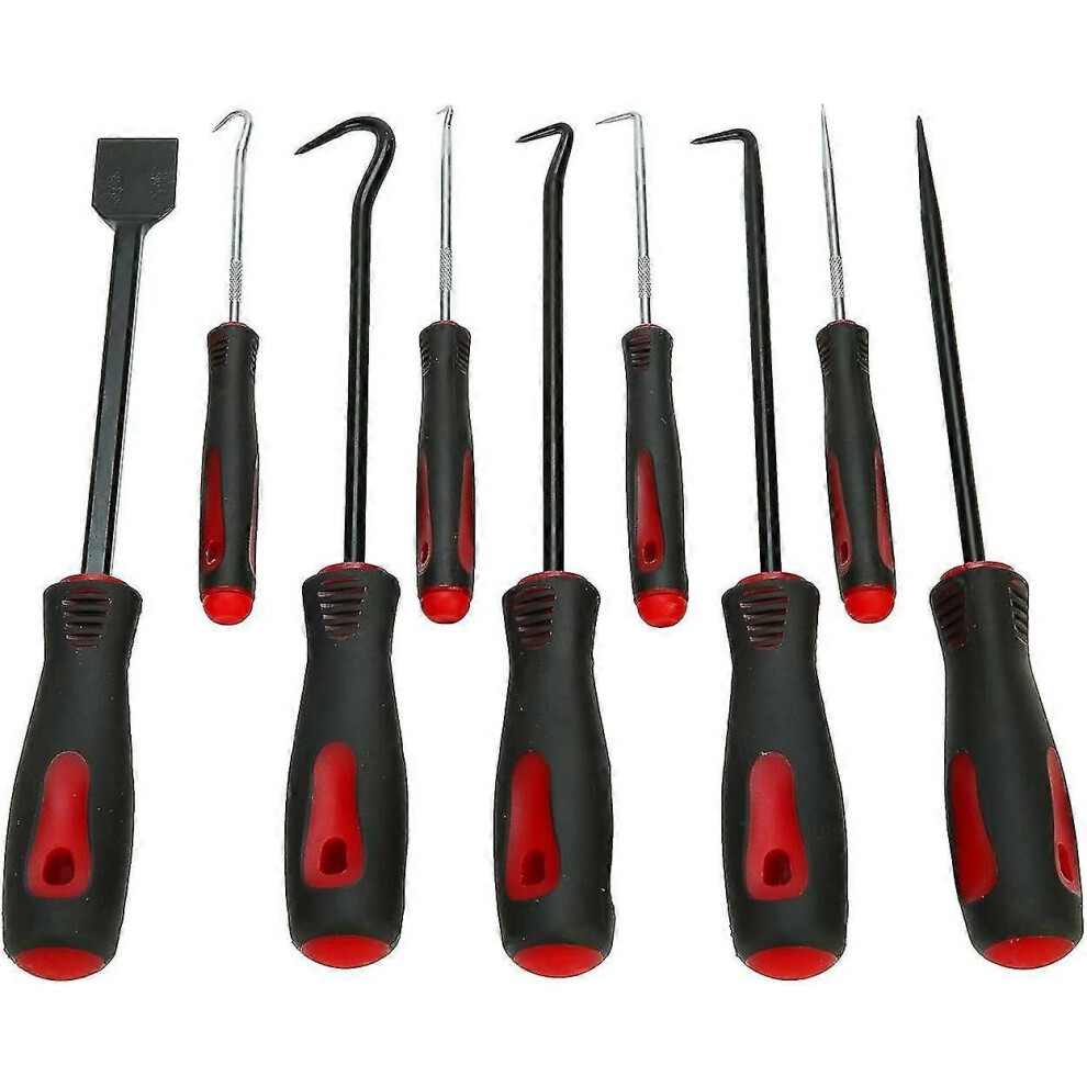 (As Show, One Size) Precision Scraper, Hook And Pick Set 9Pc Gasket Scraping Hose Removal Tool Set 6909775905142