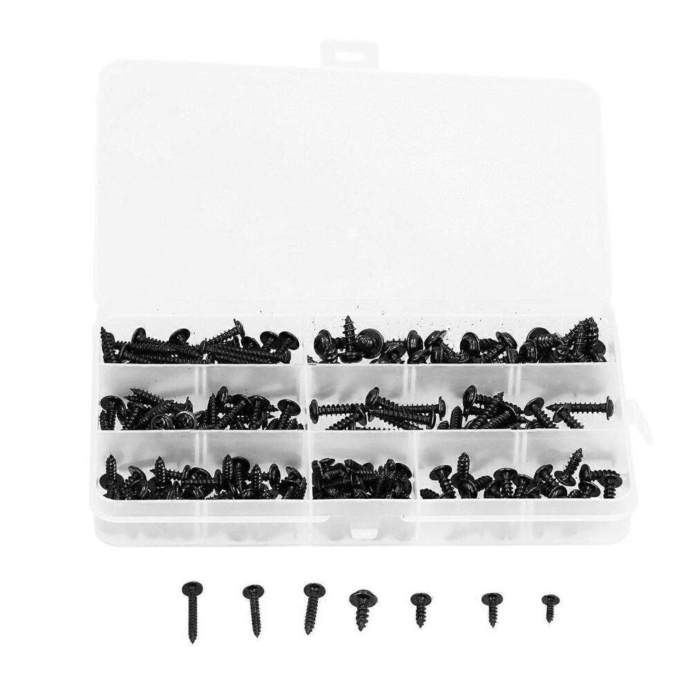 (As Show, One Size) 210Pcs Cross Screw Assortment Black Self Tapping Screws For Furniture Wood Electrical Equipment 6909775582985