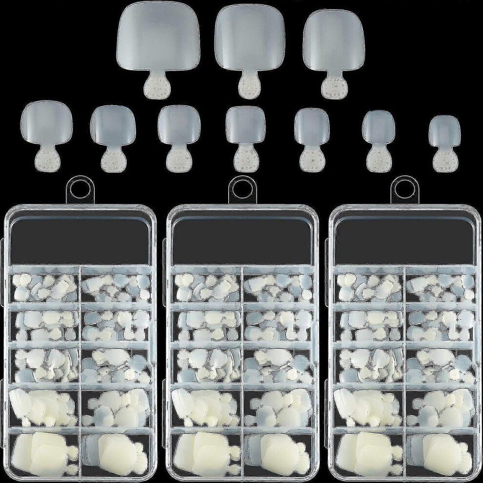 (As show, One size) 300 Pieces Fake Toenail Tips Acrylic False Toenails Full Cover Artificial French Toenails