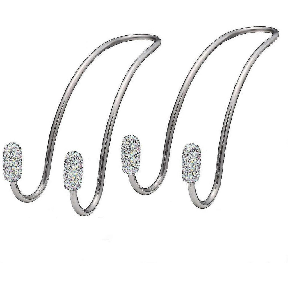 (As Show, One Size) 4 Pack Seat Back Organizers, Bling Diamond Universal Organizer Hooks Car Headrest Hangers 6909775835326