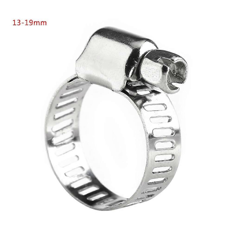 (As Show, One Size) Stainless Steel Adjustable Hose Clamps Fuel Line Worm Gear Clips (13Mm-19Mm) 6909775633908