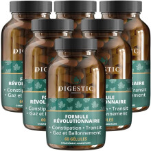 Digestic - Laxatif contre la constipation, 60 Capsules, ramollit les selles, naturel, nettoie, détox, purifie le colon, soulage gaz et ballonnements