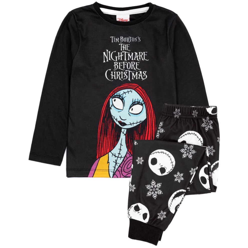 (11-12 Years) Disney The Nightmare Before Christmas Long Sleeve Long Leg Pyjama Set (Girls Multicoloured)