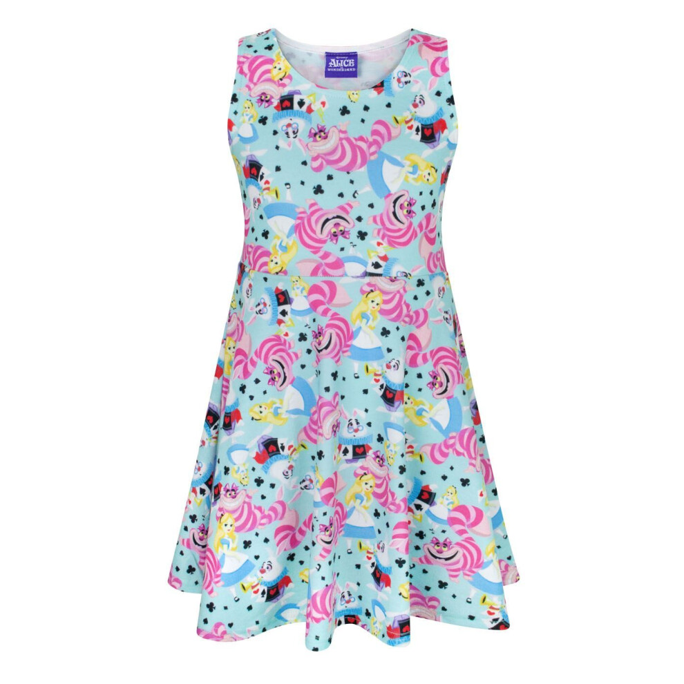 (3-4 Years) Disney Short Sleeve Skater Dress (Girls Blue)