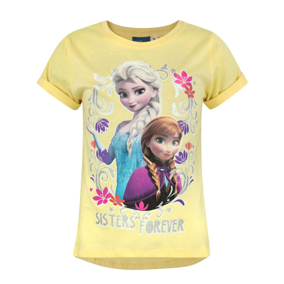 Disney Short Sleeved T-Shirt (Girls Yellow)