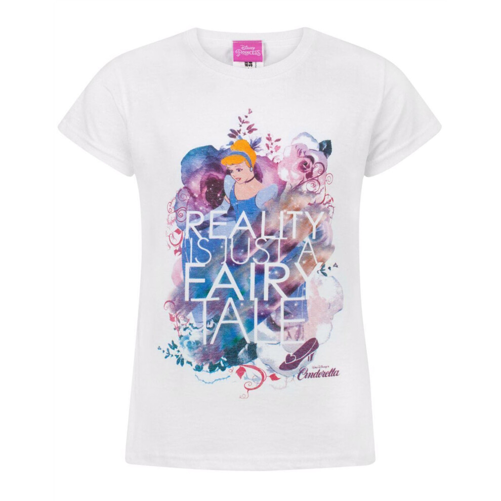 (3-4 Years) Disney Short Sleeved T-Shirt (Girls White)