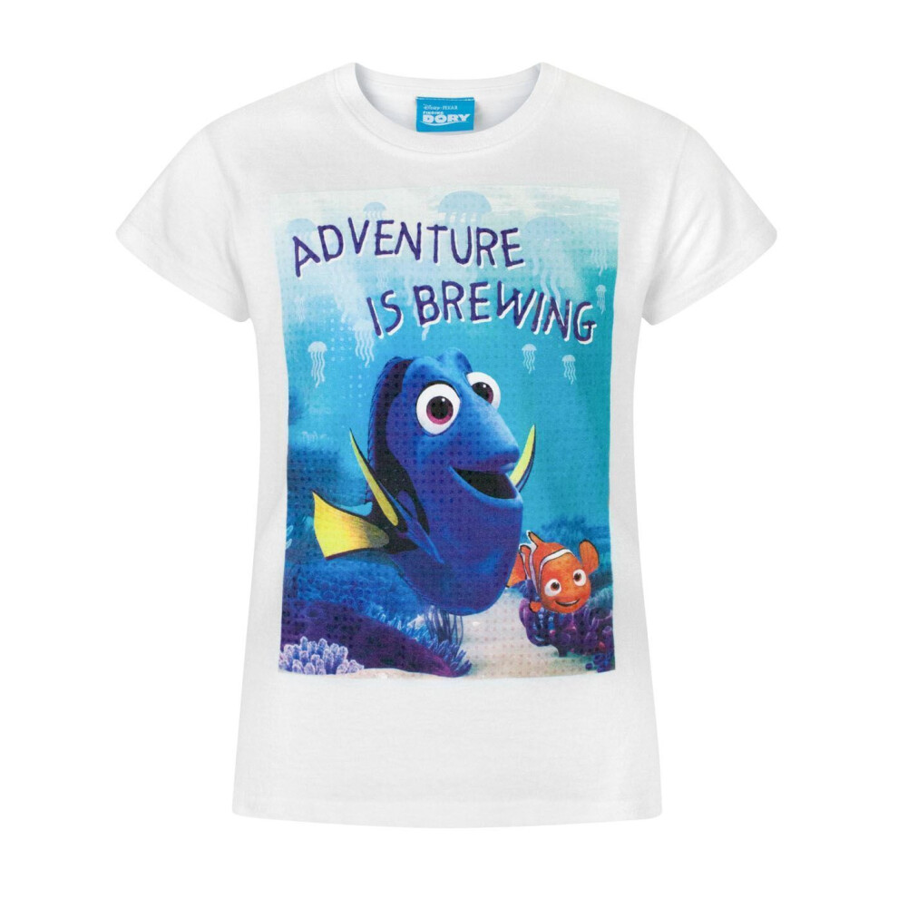 (5-6 Years) Disney Short Sleeved T-Shirt (Girls White)