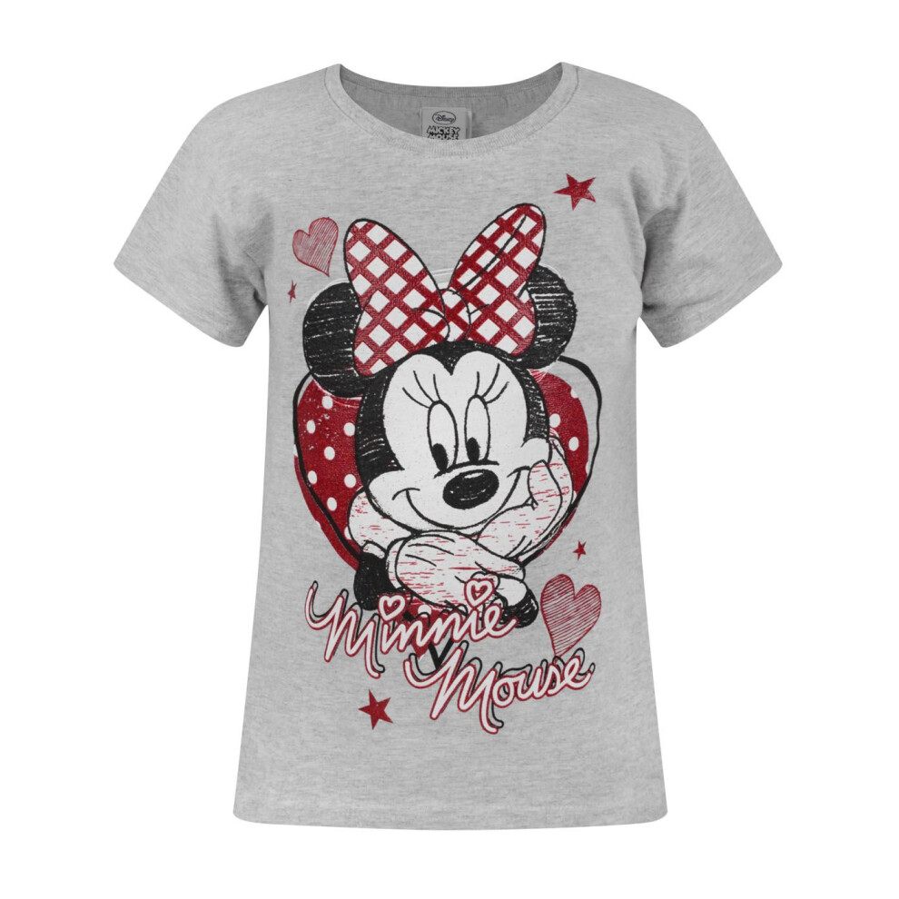 Disney Short Sleeved T-Shirt (Girls Grey)