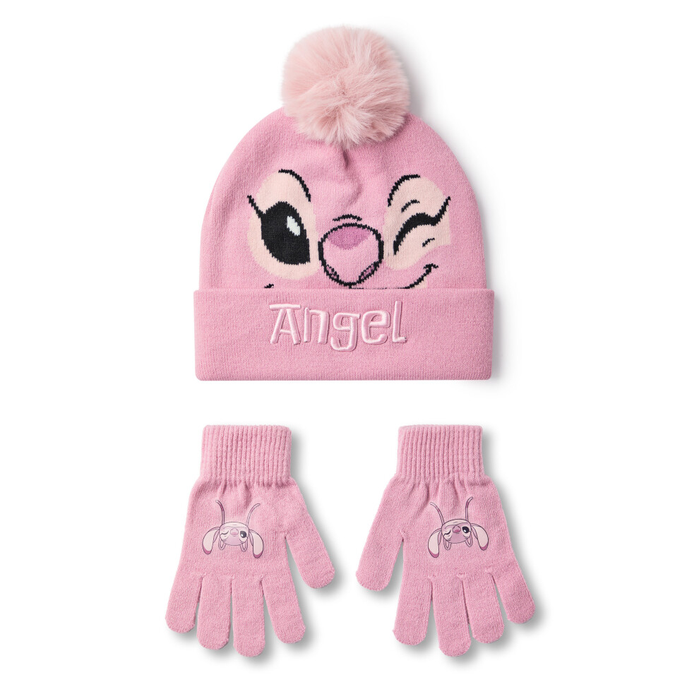 New Disney Girls Beanie And Gloves Set (S ) Pink Size 8
