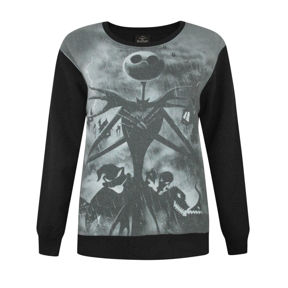 Disney Women's Black (Small) The Nightmare Before Christmas Christmas Jumper ( )