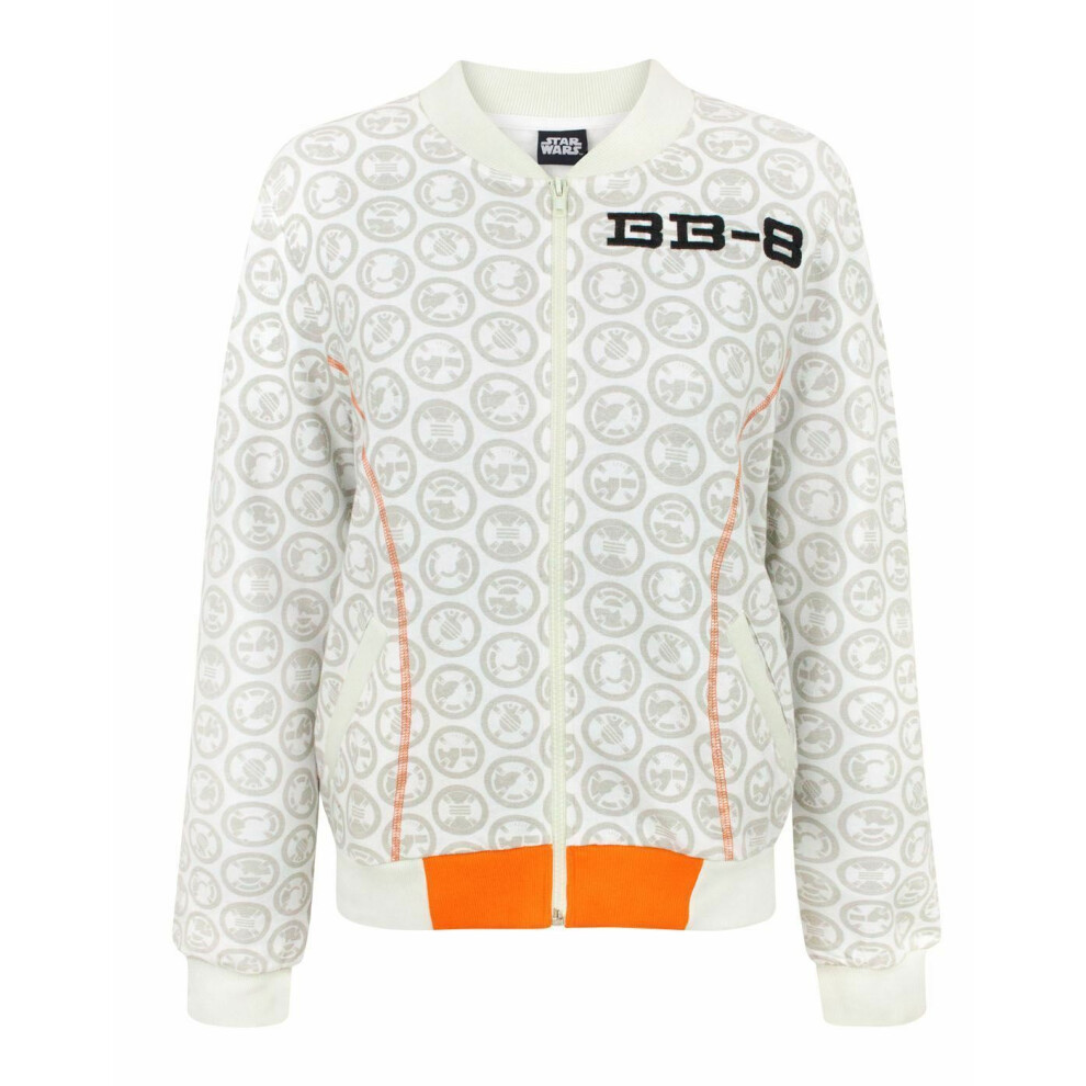 (Small) Star Wars Bomber Jacket (Womens White)